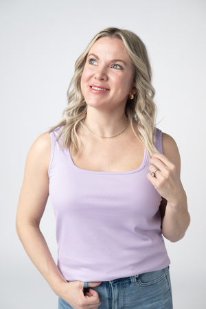 Rachel Ribbed Tank - Lavender by Michelle Mae