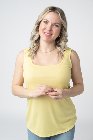 Rachel Ribbed Tank - Yellow by Michelle Mae
