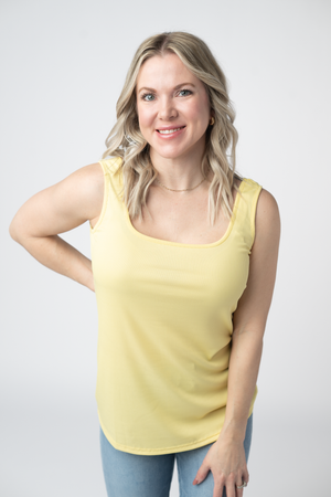 Rachel Ribbed Tank - Yellow by Michelle Mae
