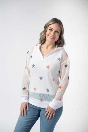 American Stars Mesh Hoodie by Michelle Mae