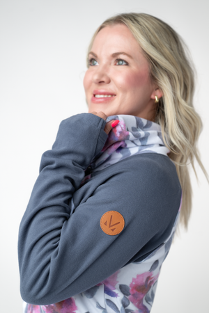 PREBOOK Classic Zoey ZipCowl Sweatshirt - Moonlit Floral and Grey