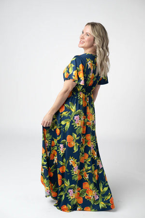 Harley High-Low Dress - Navy Citrus by Michelle Mae