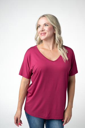 PREBOOK Chloe Cozy Top - Deep Raspberry
