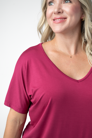 PREBOOK Chloe Cozy Top - Deep Raspberry