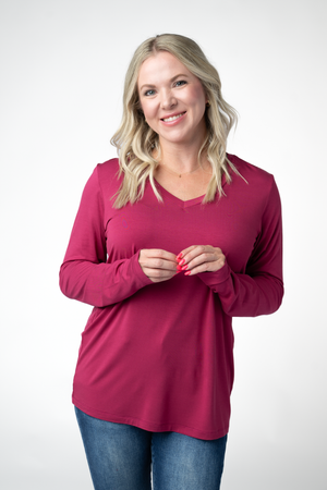 PREBOOK Larissa Long Sleeve - Deep Raspberry