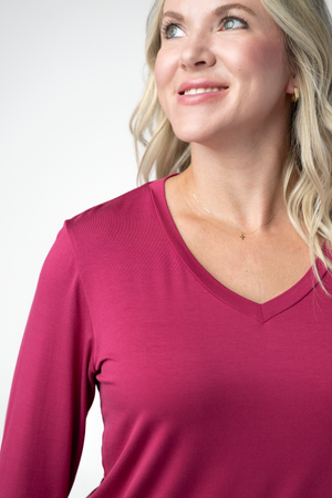 PREBOOK Larissa Long Sleeve - Deep Raspberry