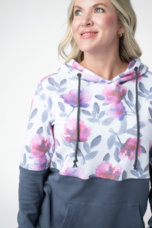 PREBOOK Hailey Pullover Hoodie - Moonlit Floral and Grey
