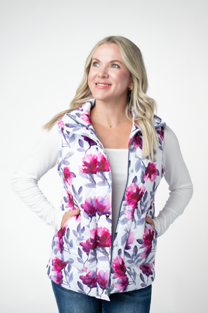 PREBOOK Remy Zip Up Vest - Moonlit Floral