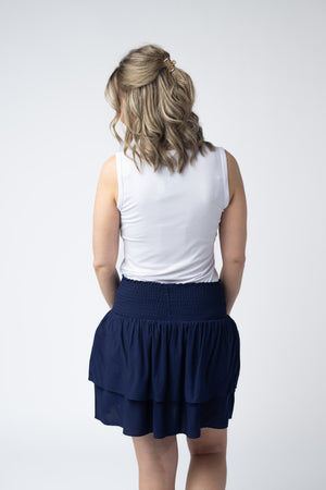 Roxie Ruffle Skort - Navy by Michelle Mae