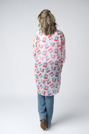 Patriotic Cherries Kimono by Michelle Mae