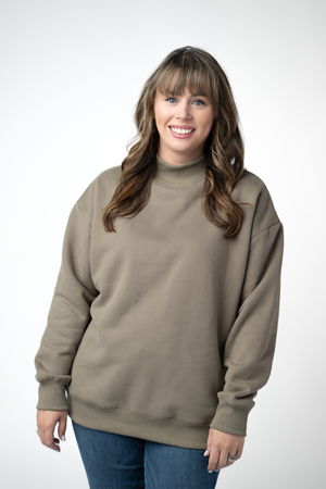 Marley Mock Neck Sweatshirt - Taupe by Michelle Mae