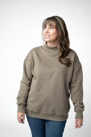 Marley Mock Neck Sweatshirt - Taupe by Michelle Mae