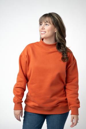 Marley Mock Neck Sweatshirt - Pumpkin by Michelle Mae