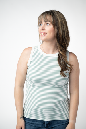 PREBOOK Classic Tank - Sage and White