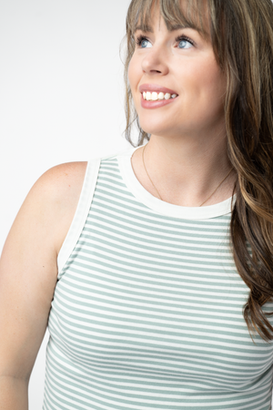 PREBOOK Classic Tank - Sage and White