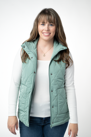 PREBOOK Remy Zip Up Vest - Sage