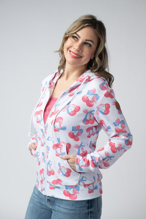 Fullzip Hoodie - Patriotic Cherries by Michelle Mae