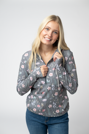 HalfZip Hoodie - Wildflower Meadow by Michelle Mae