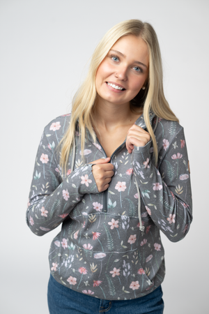 HalfZip Hoodie - Wildflower Meadow by Michelle Mae
