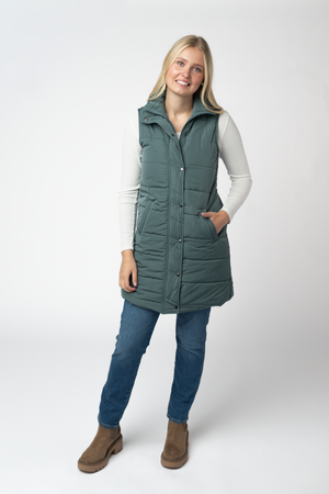 Harlow Long Vest - Teal by Michelle Mae