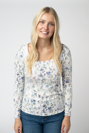 Alyssa Long Sleeve Top - Olive Meadow by Michelle Mae