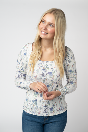 Alyssa Long Sleeve Top - Olive Meadow by Michelle Mae