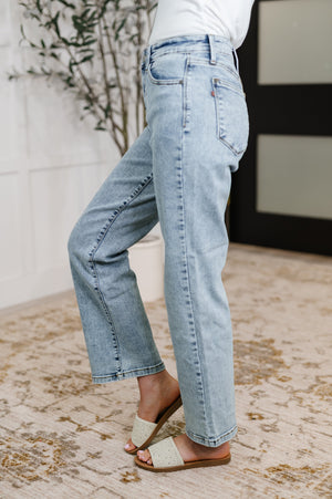 Judy Blue High Waist Stone Wash Straight Leg Jeans