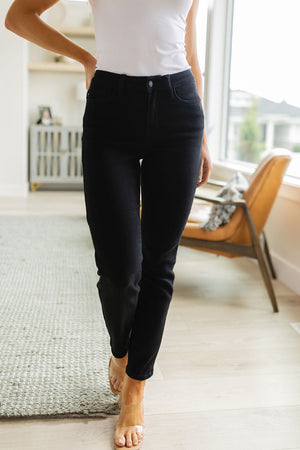 Judy Blue Mid Rise Slim Fit Jeans In Deep Black