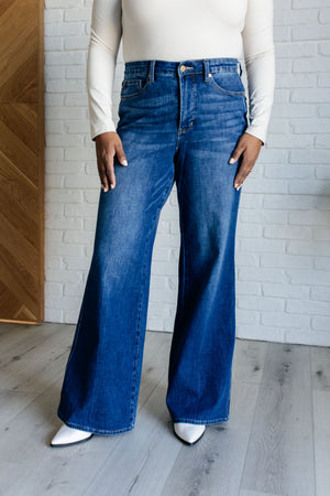 Judy Blue High Rise Tummy Control Retro Wide Leg Jeans Tall (33.5" Inseam)