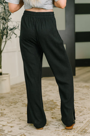 Essential Feeling Straight Leg Lounge Pants in Light in Black