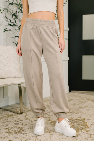 Every Second, Every Hour Jogger Bottoms in Ash Mocha