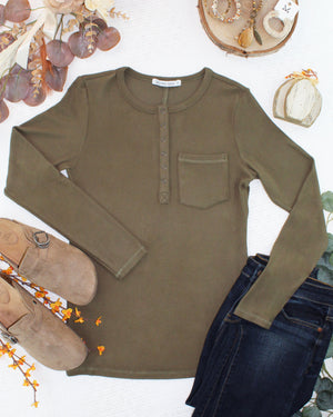 Georgia Long Sleeve Top - Olive by Michelle Mae