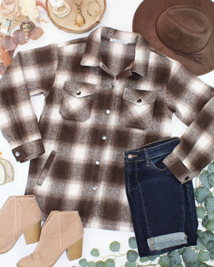 Norah Shacket - Brown Plaid by Michelle Mae