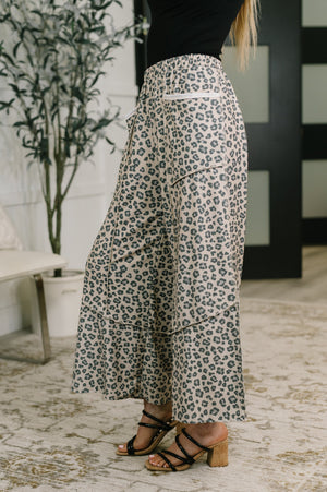 Follow the Flow Wide Leg Leopard Print Bottoms