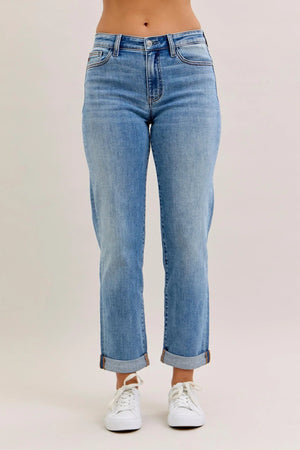 Judy Blue Mid Rise Classic Boyfriend Jeans