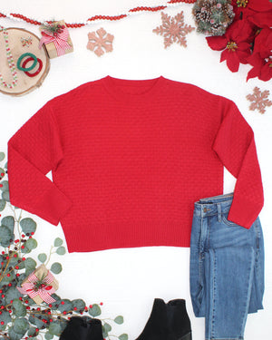Gianna Pullover Sweater - Red by Michelle Mae