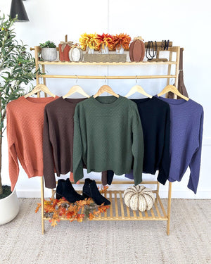 Gianna Pullover Sweater - Brown by Michelle Mae