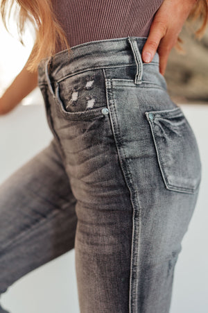 Judy Blue High Waist Tummy Control Release Hem Skinny in Washed Out Gray