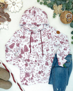 Hailey Pullover Hoodie -  Cranberry Woodland by Michelle Mae