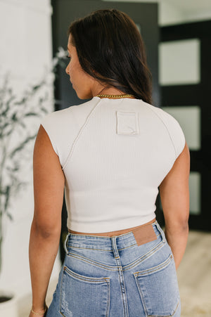 Halfway to Heaven Cropped Top in Sand Beige