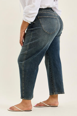 Judy Blue High Waist Marlow Double Button Hollywood Waistband Vintage Wash Jeans