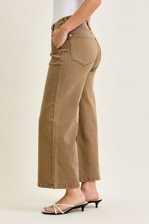 Nancy High Waist Wide Leg Ankle Jean with Vintage Front Yoke