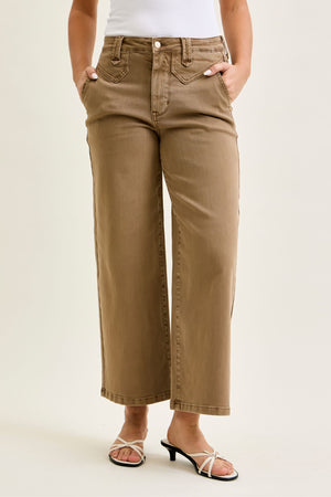 Nancy High Waist Wide Leg Ankle Jean with Vintage Front Yoke