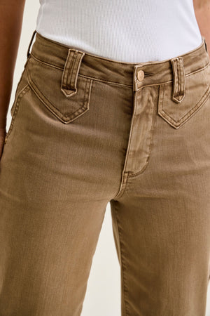 Nancy High Waist Wide Leg Ankle Jean with Vintage Front Yoke
