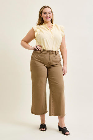 Nancy High Waist Wide Leg Ankle Jean with Vintage Front Yoke