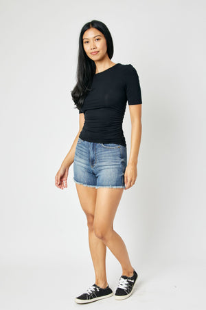 Judy Blue High Waist Tummy Control Fray Hem Shorts