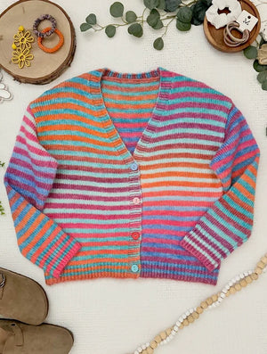 PREBOOK Rainbow Stripe Sweater Cardigan
