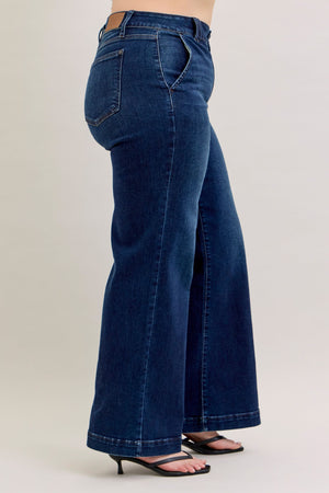 Judy Blue High Waist Trouser Wide Leg Jeans - Reg inseam 33"