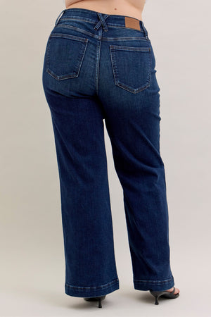 Judy Blue High Waist Trouser Wide Leg Jeans - Reg inseam 33"