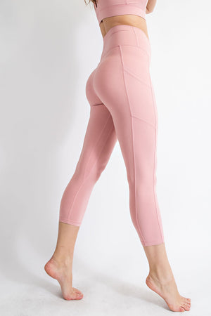 Buttery Soft V Waist Capri Athletic Leggings with Pockets by Rae Mode - 4 colors